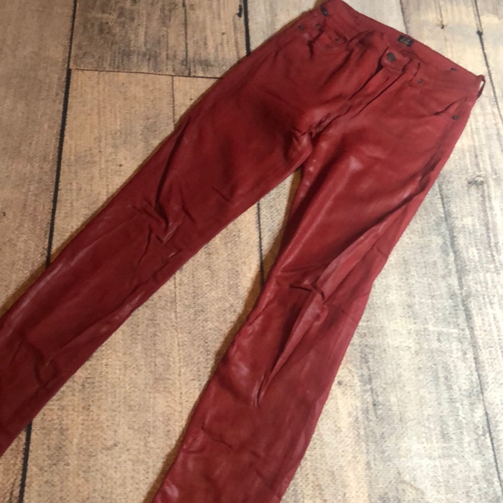 Citizens of Humanity red leather skinnies size 29